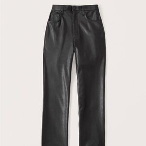 Curve love vegan leather straight pants